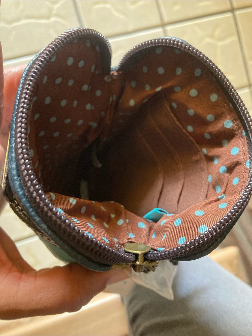 Chala Teal Turtle Embellished Crossbody Pouch - Picture 6 of 8
